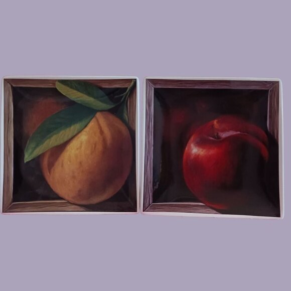 CIC by Jay Mercado Set Of 4 Ceramic Fruit-Themed Square Plates - Picture 12 of 13
